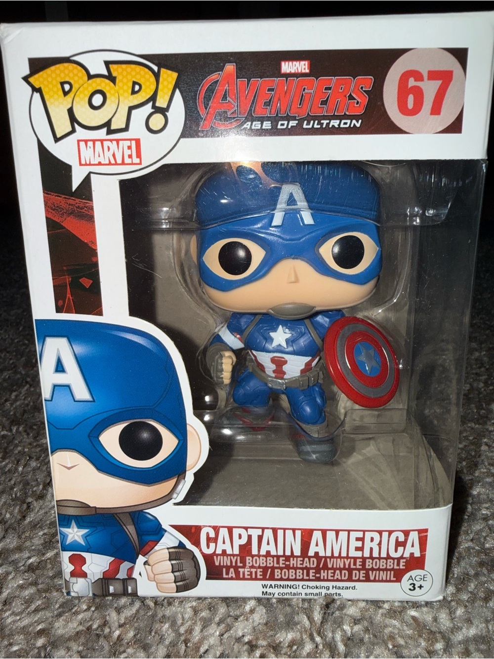 Funko Pop! Marvel Captain America Vinyl Figure - Blue, Red, White
